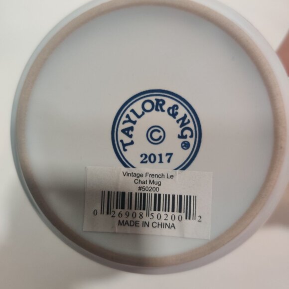 Vintage Taylor & Ng 1972 Le Chat Coffee Mug Blue Cat Mouse Yarn San Francisco - Picture 7 of 9